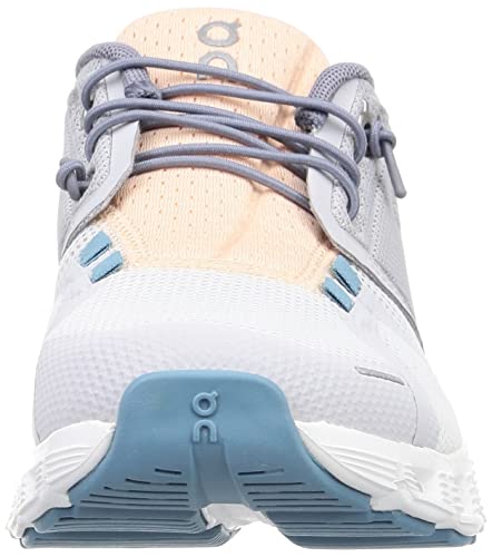 ON Women's Cloud 5 Push Sneakers, Glacier/Undyed White, 6