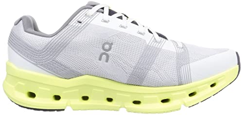 On Women's Cloudgo Sneakers, Frost/Hay, White, Green, 5 Medium US