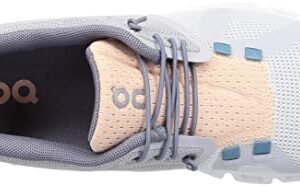 ON Women's Cloud 5 Push Sneakers, Glacier/Undyed White, 8