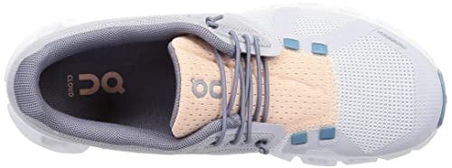 ON Women's Cloud 5 Push Sneakers, Glacier/Undyed White, 8