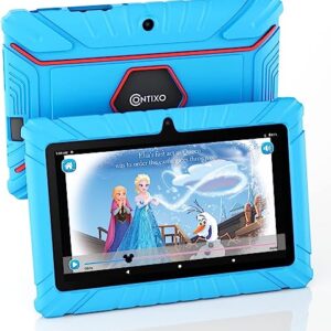 Contixo V8-4 7” Kids Tablet, 2GB RAM, 16GB Storage, Android 11 GO, Ultimate Learning Tablet for Children with Teacher’s Approved Apps, Kid Proof Protection Case, Blue