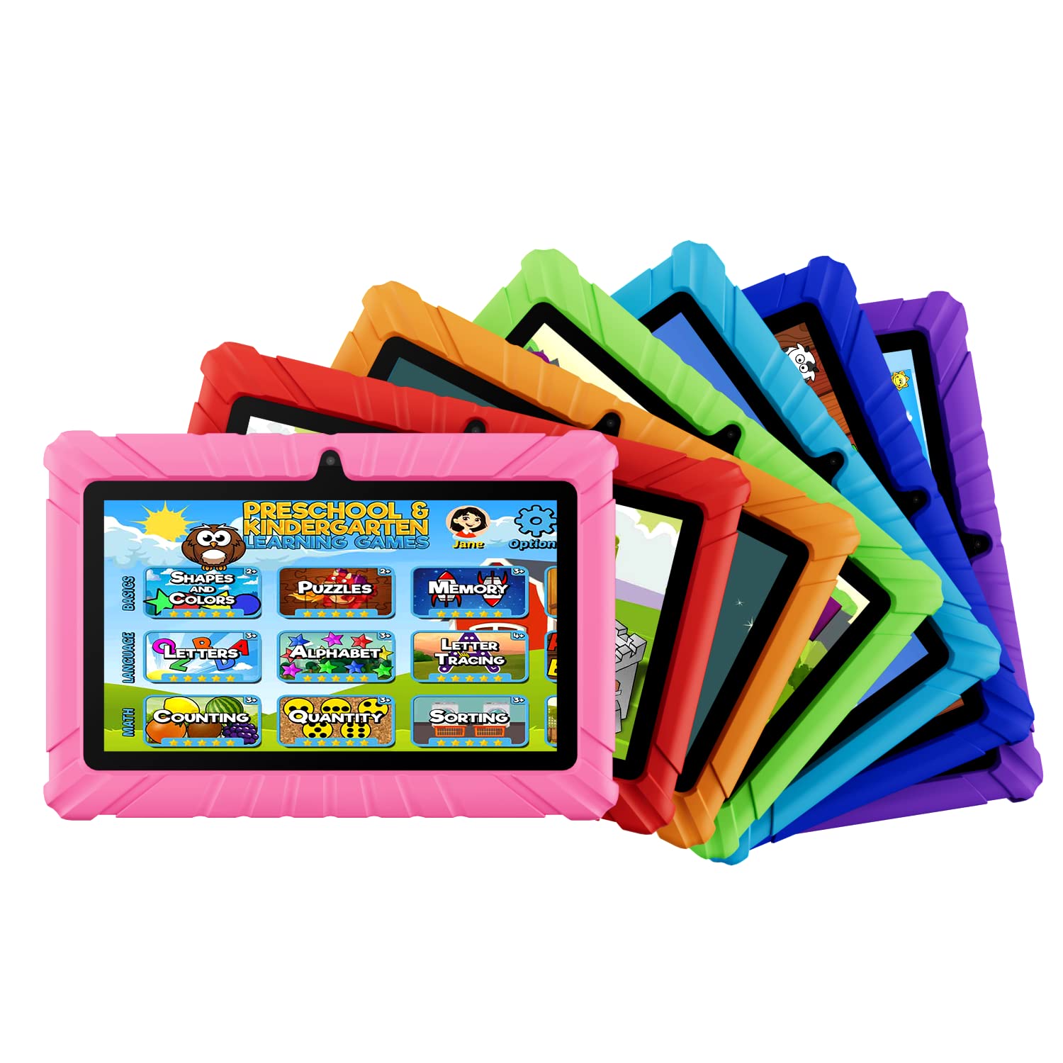 Contixo V8 7” Kids Tablet, 2GB RAM, 32GB Storage, Android 11 GO, Ultimate Learning Tablet for Children with 50+ Disney Storybooks, Kid Proof Protection Case, Purple