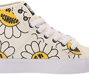 DC Women's Manteca Hi TXSE Skate Shoe, White/Black/Flower, 11