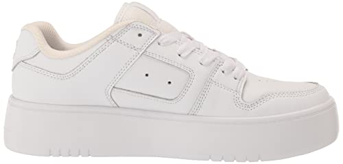 DC Women's Manteca 4 Platform Skate Shoe, White/White, 5