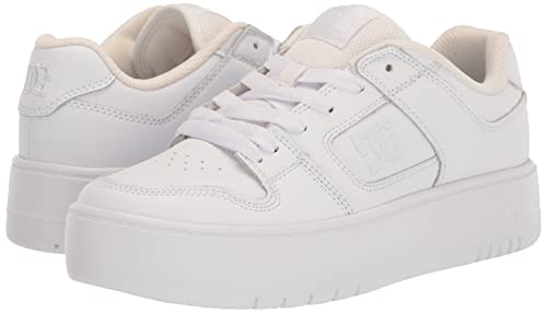 DC Women's Manteca 4 Platform Skate Shoe, White/White, 5