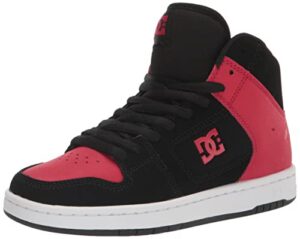 dc men's manteca 4 hi high top casual skate shoe sneaker, black/red, 12.5