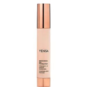 YENSA Super Silk Foundation - Full Coverage, Age-defying complex of Vitamin C, E, Ferulic, and Bakuchiol Oil (Light Medium 1) 1.0 fl oz