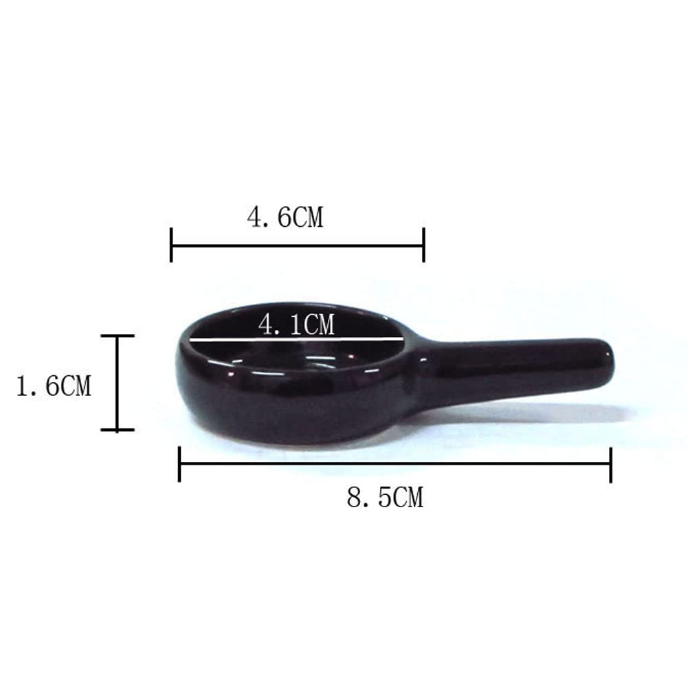 4Pcs Ceramic Candle Spoon Tray Holder Tealight Wax Warmer Little Candle Spoon Replacement Fragrance Aromatherapy Furnace Accessories, Black