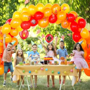 45 Latex Fire Truck Balloons Fire Truck Birthday Party Balloons Decoration Fire Party Balloons for Kids Red, Orange and Yellow Fire Truck Balloons for Rescue Theme Party, Firefighter Party Supplies