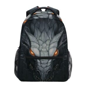 jiponi silver dragon in the dark backpack for girls boys, student school bag bookbag travel laptop backpack purse daypack