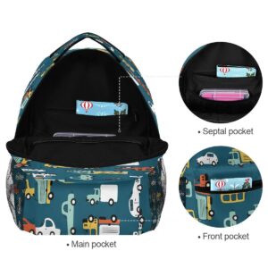 Backpack School Bookbag Travel Bag Car Childish Truck for Girls Boys Teen