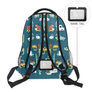 Backpack School Bookbag Travel Bag Car Childish Truck for Girls Boys Teen