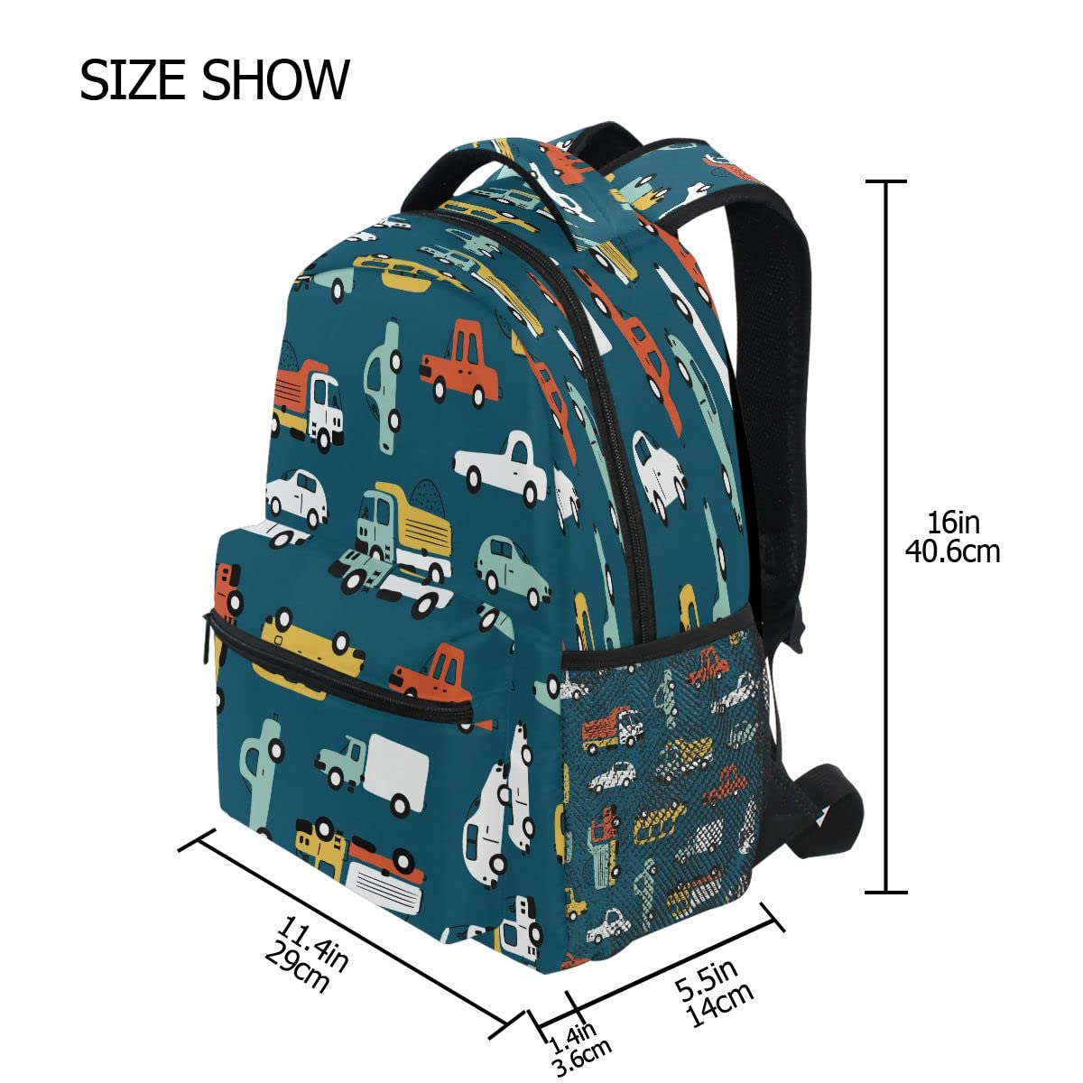 Backpack School Bookbag Travel Bag Car Childish Truck for Girls Boys Teen