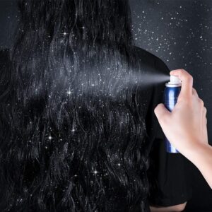 Ibccndc Glitter Spray Shimmer Silver Glitter Hairspray for Women Tiktok, Hair and Body Glitter Spray