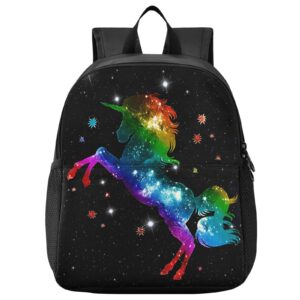 Naanle Kids Backpack for Girls Boys Rainbow Galaxy Unicorn Backpacks Bag Baby Rucksack for Kindergarten Elementary School