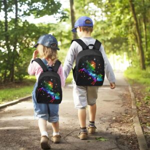 Naanle Kids Backpack for Girls Boys Rainbow Galaxy Unicorn Backpacks Bag Baby Rucksack for Kindergarten Elementary School