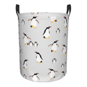 fehuew cute penguins baby cartoon collapsible laundry basket with handle waterproof hamper storage organizer large bins for dirty clothes,toys