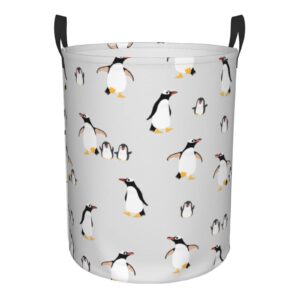 FeHuew Cute Penguins Baby Cartoon Collapsible Laundry Basket with Handle Waterproof Hamper Storage Organizer Large Bins for Dirty Clothes,toys