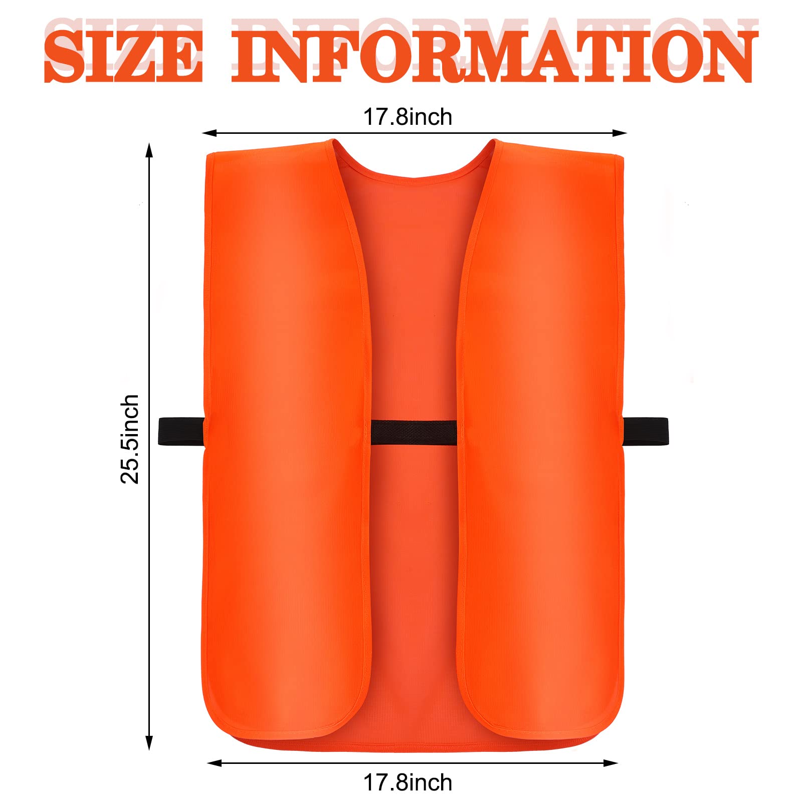 Chuarry 5 Pcs Blaze Orange Hunting Vest Adult Unisex Safety Hunting Vest Outdoor Orange Safety Hunting Vest for Men High Visibility Vest Unisex Adult Women Outdoor, Medium