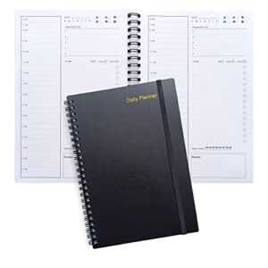 cheneyboo daily planner undated, to do list notebook with hourly schedule goal planner, set clearly goals increase productivity, 120 pages ,5.7"x 8.4", black