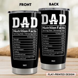 SANDJEST Dad Tumbler Gifts for Dad from Daughter, Son - Dad Nutrition Facts 20oz Stainless Steel Insulated Coffee Travel Mug Christmas, Birthday, Father's Day Gift