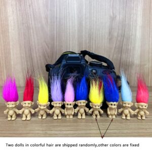 50PCS Lucky Mini Troll Dolls, Mini Action Figures PVC Vintage 1.2" Cake Toppers Chromatic Adorable Cute Little Guys Collection, Arts Crafts, Party Favors,School Project