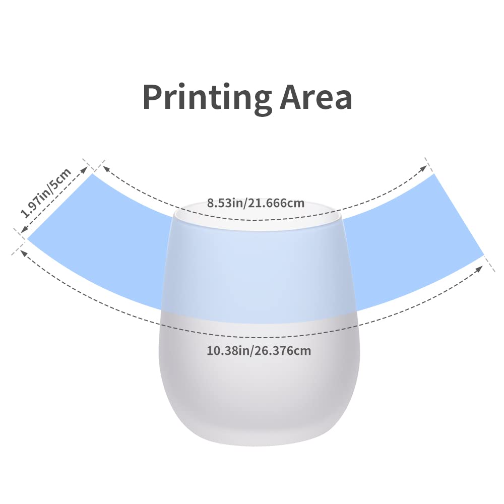Craft Express 10 OZ Sublimation Glass Wine Tumblers Cups Frosted-Stemless Wine Glasses-Perfect for Sublimation Oven Crafting-Set of 4
