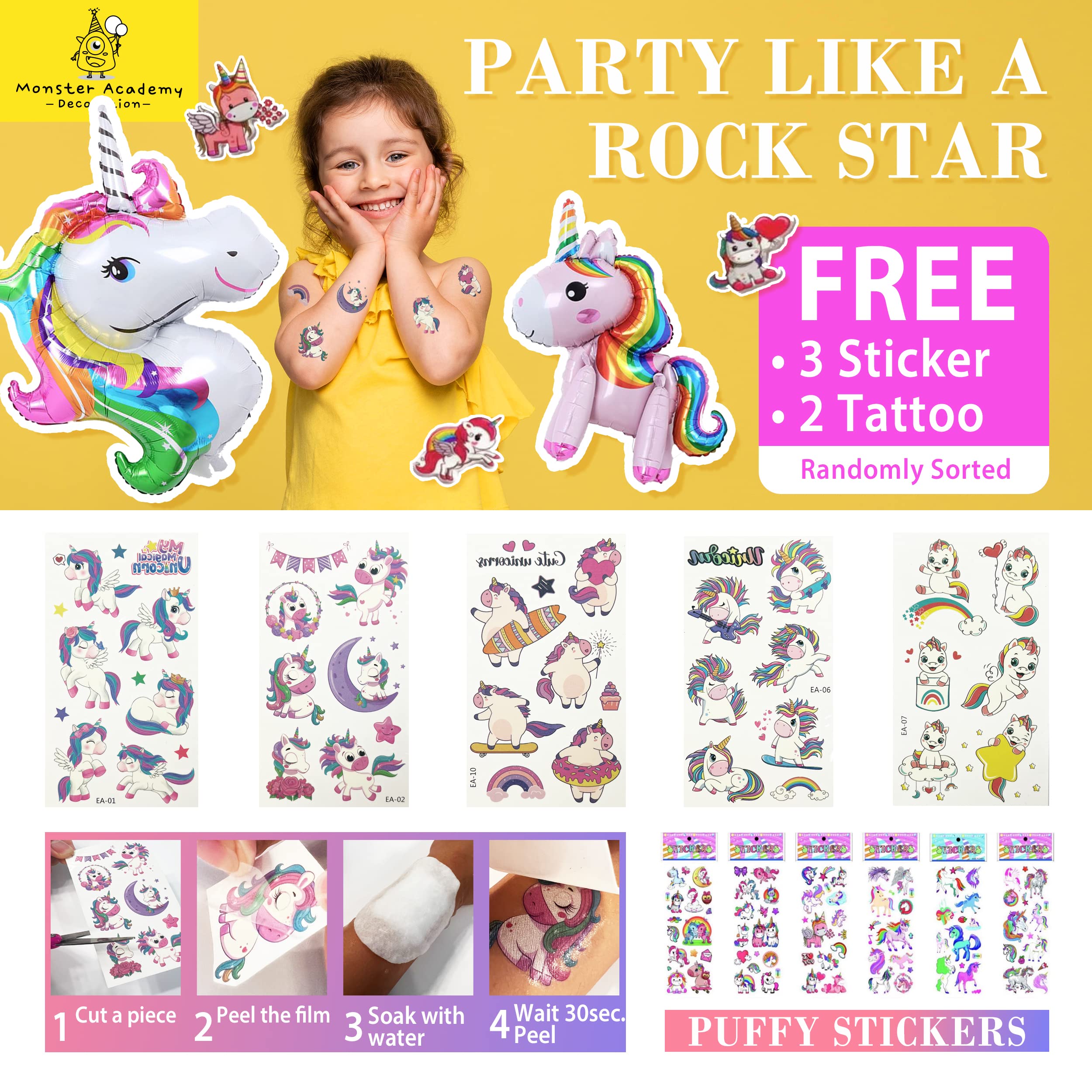 UNICORN BIRTHDAY DECORATIONS FOR GIRLS: Wearable Butterfly Wing, Warm Butter Pastel Balloon Garland, HUGE FOIL Balloon, Balloon Pump (thank me later), Magical Girl's Birthday Decorations.