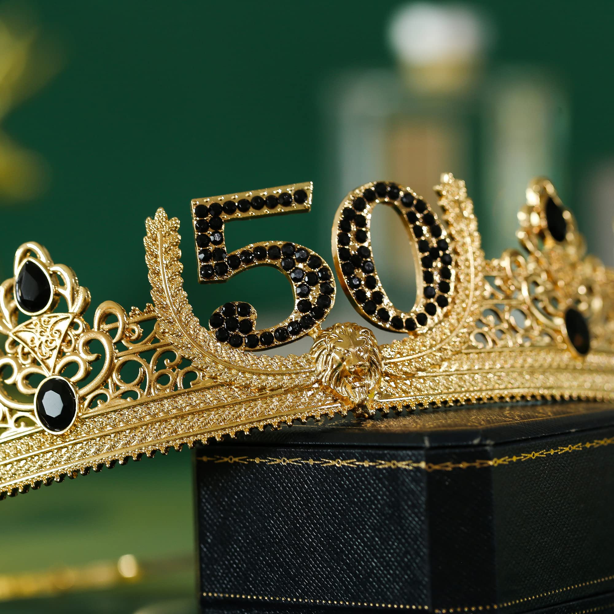 TITIKADI 50TH Birthday King Crown and Birthday King Sash,50TH Birthday Gifts for Men. Birthday Party Decoration for Men(Gold)