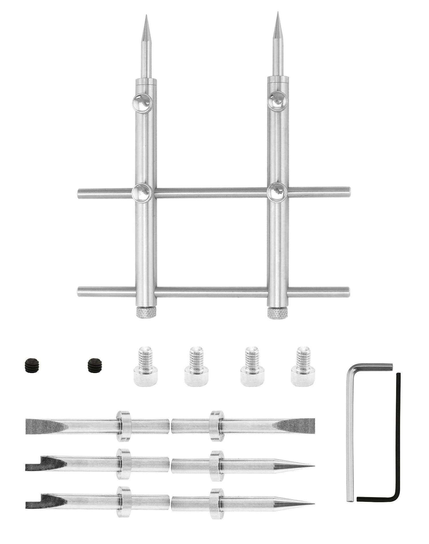 QWORK Camera Lens Openning Repairing Tool Kit, DSLR Camera Tool Set, 3/8" to 3-15/16" Lens Repair Set, Anti-Magnetic 3 Tips, 6 Screws and 2 Hexagon Wrench for Canon Nikon Sony Olympus Camera