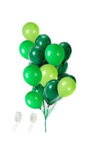 100pcs dark green, light green, fruit green balloons,12 inches latex baby shower birthday jungle theme party decorations
