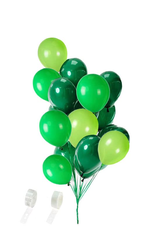 100pcs Dark Green, light green, fruit green Balloons,12 Inches Latex Baby Shower Birthday Jungle Theme Party Decorations