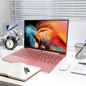 Shanrya 14 inch Ultrathin Office Notebook with Pink IPS HD Digital Screen with Backlit touchpad