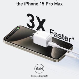 USB C GaN Charger 30W, Anker 511 Charger (Nano 3), PIQ 3.0 Foldable PPS Fast Charger for iPhone 15/15 Pro/14/14 Pro Max/13, Galaxy, iPad (Cable Not Included)-Phantom Black