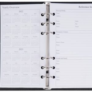 2023 Planner Refills Portable Size 3 - Monthly and Weekly with 6-Ring Binder, Compact/Personal Size