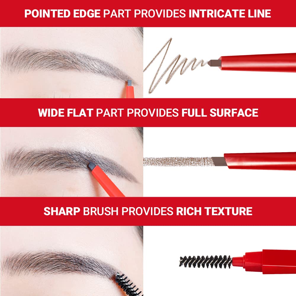 Espoir The Brow Balance Pencil #4 Ash Brown | Eye Brow Pencil that's Natural and Easy to Draw without Clumping | A Detailed and Rich Eyebrow Texture | Korean Makeup