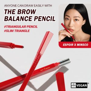 Espoir The Brow Balance Pencil #4 Ash Brown | Eye Brow Pencil that's Natural and Easy to Draw without Clumping | A Detailed and Rich Eyebrow Texture | Korean Makeup