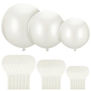 charnoel 18 pack 24 inch balloons large latex balloons 36 inch 18 inch giant round balloons big macaron balloons for wedding birthday party baby shower decorations (white)