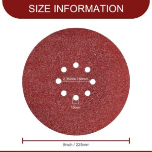 Awutzut 9 inch Sanding Discs 40 Grit 8 Holes Hook and Loop Sandpaper for Drywall Sander 10Pack