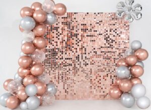 kate square rose gold sequin panels for shimmer wall backdrop decoration birthday wall (pack of 12)