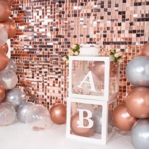 Kate Square Rose Gold Sequin Panels for Shimmer Wall Backdrop Decoration Birthday Wall (Pack of 12)