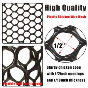 GardenNow Upgraded 15.7IN x 33FT ABS Plastic Chicken Wire Fence Mesh, Poultry Fencing, Hexagonal Fencing Wire for Gardening, Construction Barrier Netting, Chicken Wire Frame Crafts, Floral Netting