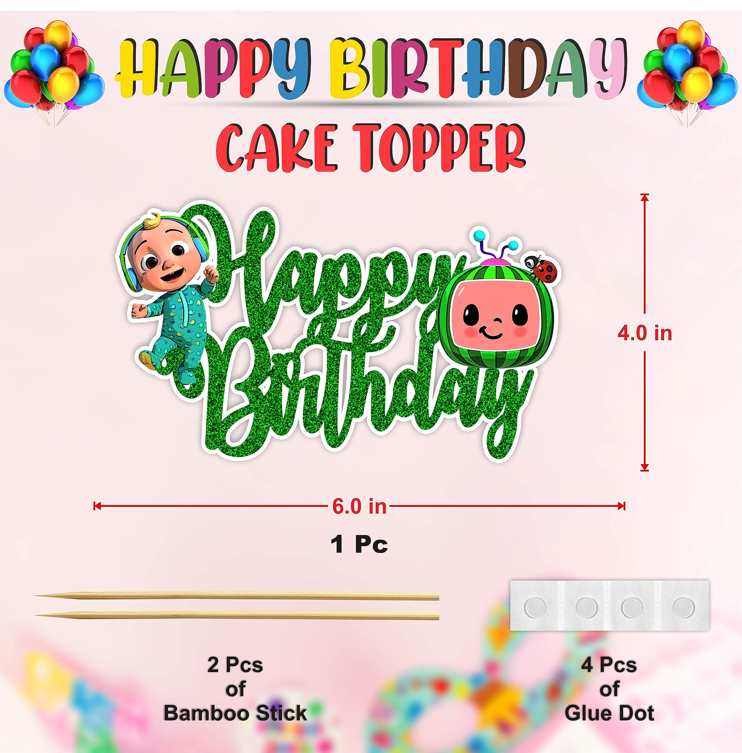 Seyal® Cocomeln Happy Birthday Cake Topper