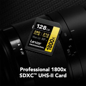 Lexar 128GB Professional 1800x UHS-II SDXC Memory Card (Gold Series)