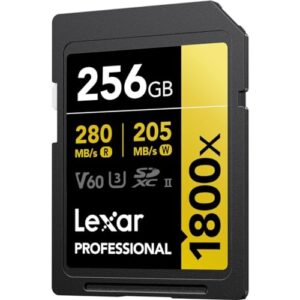 Lexar Gold Series Professional 1800x 256GB UHS-II SDXC Memory Card, 2-Pack