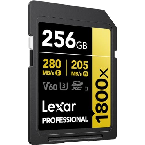 Lexar Gold Series Professional 1800x 256GB UHS-II SDXC Memory Card, 2-Pack