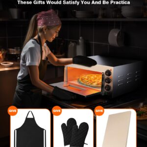 PYY Electric Pizza Oven Countertop Indoor Pizza Ovens Pizza Cooker 1800W Commercial Pizza Oven with Pizza Stone and Timer Silver