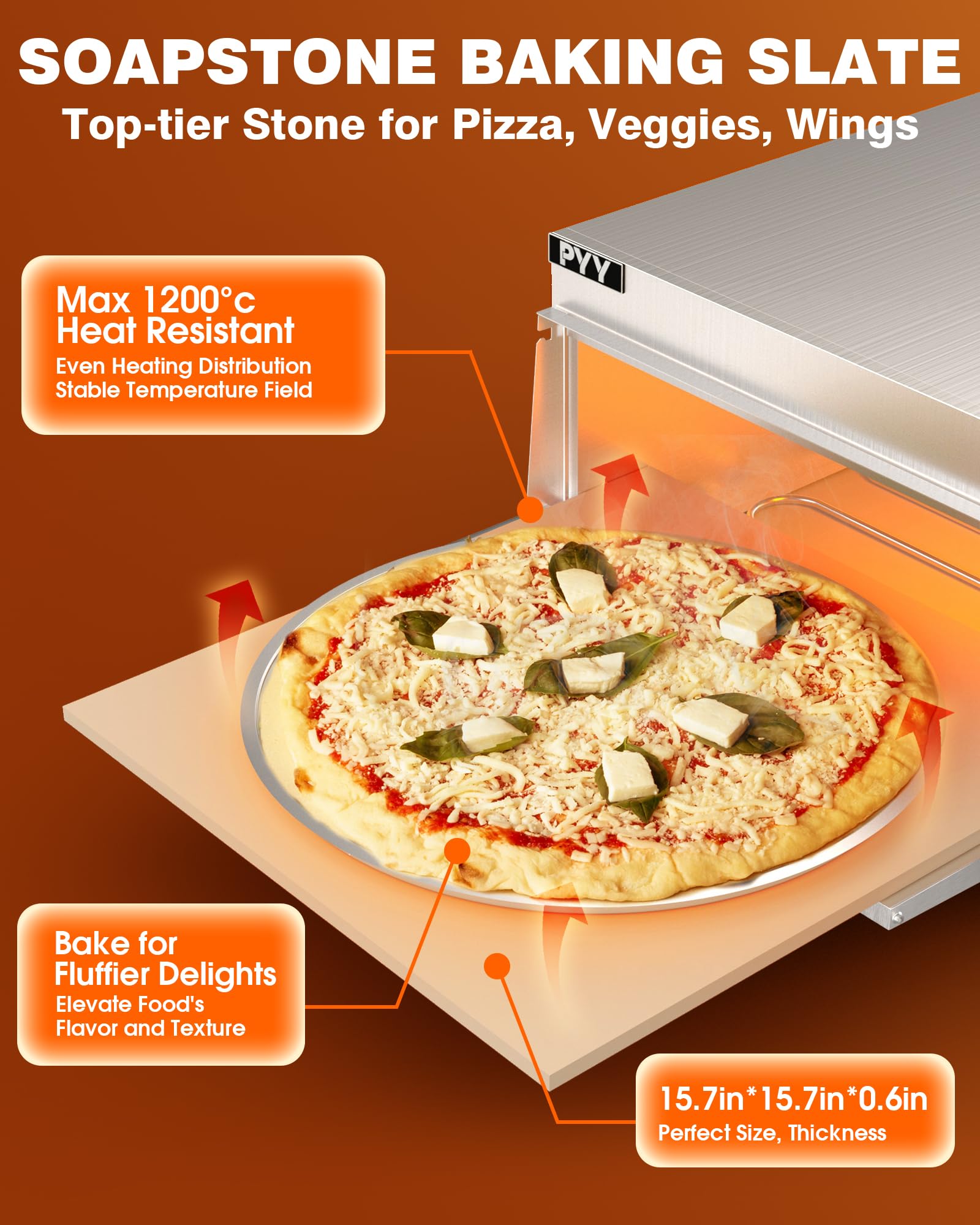 PYY Electric Pizza Oven Countertop Indoor Pizza Ovens Pizza Cooker 1800W Commercial Pizza Oven with Pizza Stone and Timer Silver