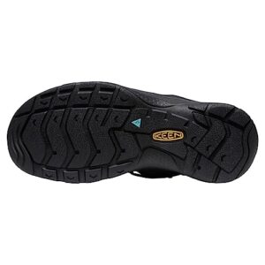 KEEN Women's Uneek Astoria Breathable Lifted Heel Two Cord Casual Water Sandals, Black/Black, 9.5