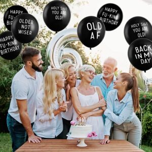 Easy Joy 18 Piece Funny Abusive Old Age Birthday Party Balloons - 12"/18 Pack above 10 Different Rude and Offensive Phrases - 12 Inch Latex Party Balloons with Sarcastic Phrases - NSFW Adult Language